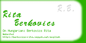 rita berkovics business card